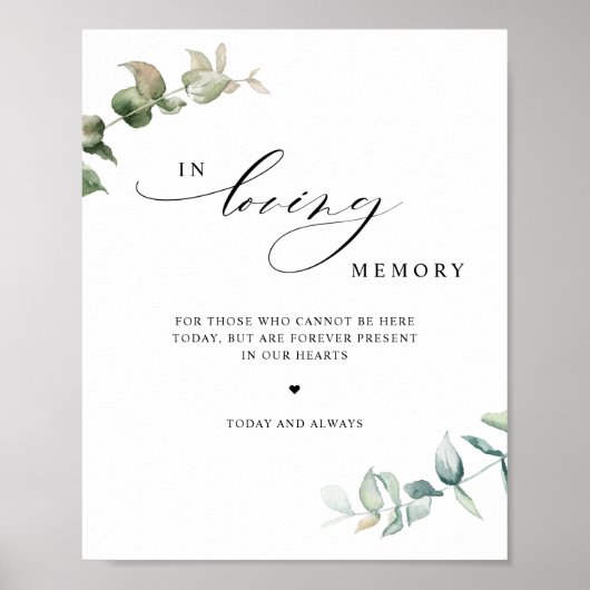 Elegant groen in liefdevolle herinnering bruiloft  poster (Voorkant)