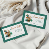 Elegant groen ingelijst Mallard Duck Baby shower s Informatiekaartje