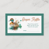 Elegant groen ingelijst Mallard Duck Baby shower s Informatiekaartje (Voorkant)