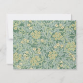Elegant  Groen Jasmijn Bloemen Botanisch Notitiekaartje (Achterkant)
