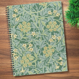Elegant groen jasmijn bloempatroon notitieboek
