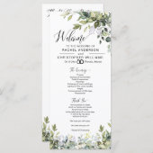 Elegant groen kalligrafie bruiloft programma (Voorkant / Achterkant)
