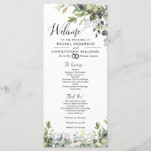 Elegant groen kalligrafie bruiloft programma (Voorkant)