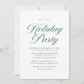 Elegant Groen Kalligrafie Script Vakantie Party Kaart (Voorkant)