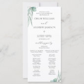 Elegant groen Katholiek Huwelijksmassa Programma (Voorkant)