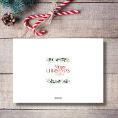 Elegant Groen Kerstfeest Familie Foto Eenvoudig Feestdagenkaart