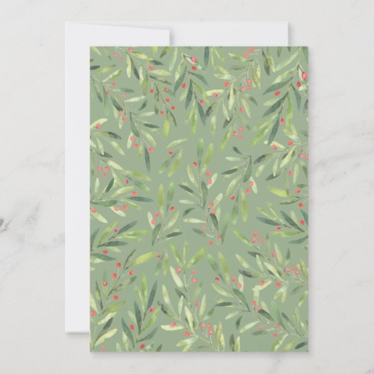 Elegant groen kerstfeest kaart (Achterkant)