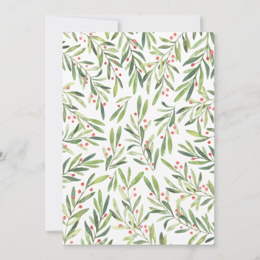 Elegant groen kerstfeest kaart (Achterkant)