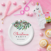 Elegant groen kerstfeest papieren bordje (Feest)