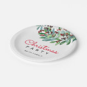 Elegant groen kerstfeest papieren bordje (Gekanteld)