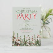 Elegant groen kerstfeest uitnodiging (Staand voorkant)