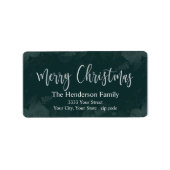 Elegant groen kerstretour adreslabel etiket (Voorkant)