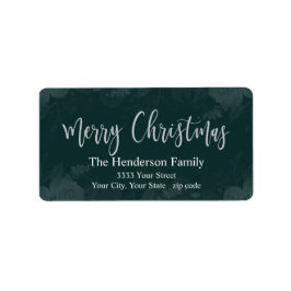Elegant groen kerstretour adreslabel etiket