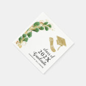 Elegant groen klasse van 2025 Afstuderen Servet (Hoek)