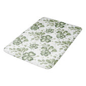 Elegant Groen Klaverpatroon Badmat (Gekanteld)