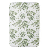 Elegant Groen Klaverpatroon Badmat (Voorkant Verticaal)