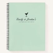 Elegant Groen Koppels Blank Cocktail Recept Notitieboek (Voorkant)
