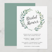 Elegant groen krans rustiek Vrijgezellenfeest Kaart (Voorkant / Achterkant)