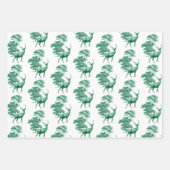 Elegant  Groen Land Toile Deer Bossen Inpakpapier Vel (Voorkant 3)