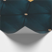 Elegant groen leder, diamanten, monogram cadeaupapier (Hoek)