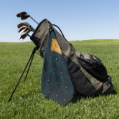 Elegant groen leder, diamanten, monogram golfhanddoek (Groen)