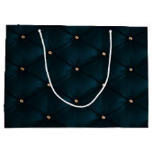 Elegant groen leder, diamanten, monogram groot cadeauzakje (Achterkant)