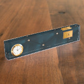 Elegant groen leder, diamanten, monogram naambordje (Zijkant)