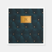 Elegant groen leder, diamanten, monogram servet (Voorkant)