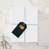 Elegant groen leer,Diamanten,Monogram Cadeaulabel (Met Touw)