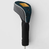 Elegant groen leer,Diamanten,Monogram    Golfheadcover (Schuin)