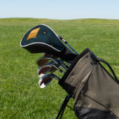 Elegant groen leer,Diamanten,Monogram    Golfheadcover (Insitu)