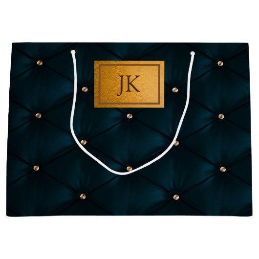 Elegant groen leer,Diamanten,Monogram Groot Cadeauzakje (Voorkant)
