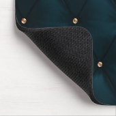 Elegant groen leer,diamanten,monogram muismat (Hoek)