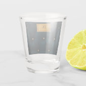 Elegant groen leer,Diamanten,Monogram    Shot Glas (Achterkant)