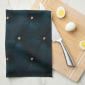 Elegant groen leer,Diamanten,Monogram Theedoek (Quarter Fold)