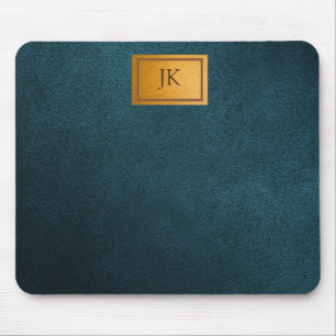 Elegant groen leer, Monogram Muismat