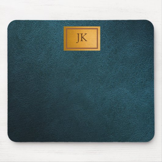Elegant groen leer, Monogram Muismat (Voorkant)