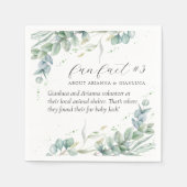 Elegant groen leuk feit #3 bruiloft cocktail servet (Voorkant)