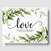 Elegant groen liefde bruiloft gastenboek (Voorkant)