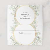 Elegant groen Lijst bruiloft Plaatskaartje (Buitenkant ongevouwen)