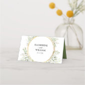 Elegant groen Lijst bruiloft Plaatskaartje (Achterkant)