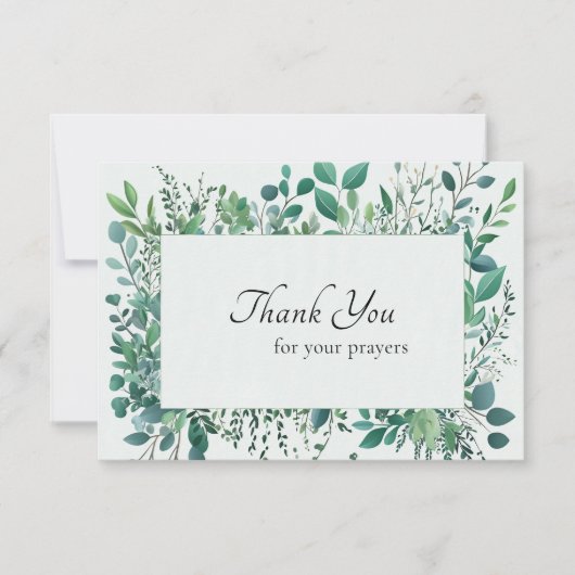 Elegant groen Lijst Orthodoxe begrafenis Bedankkaart (Voorkant)