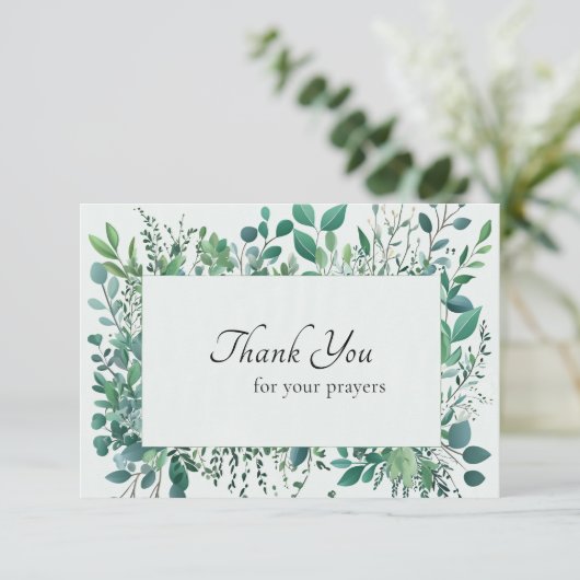 Elegant groen Lijst Orthodoxe begrafenis Bedankkaart (Staand voorkant)