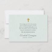 Elegant groen Lijst Orthodoxe begrafenis Bedankkaart (Achterkant)