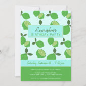 Elegant groen limoenfeestje kaart (Voorkant)