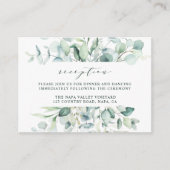 Elegant groen loof bruiloft receptie informatiekaartje (Voorkant)