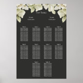 Elegant groen loof bruiloft zitschema poster (Voorkant)
