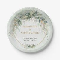 Elegant groen loof faux goud Papier Bord