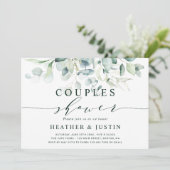 Elegant groen loof koppels douche kaart (Staand voorkant)