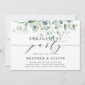 Elegant groen loof verlovingsfeest kaart (Voorkant)